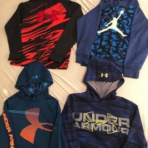 4 Hoodies. 3 Under Armour, 1 Jordan brand.